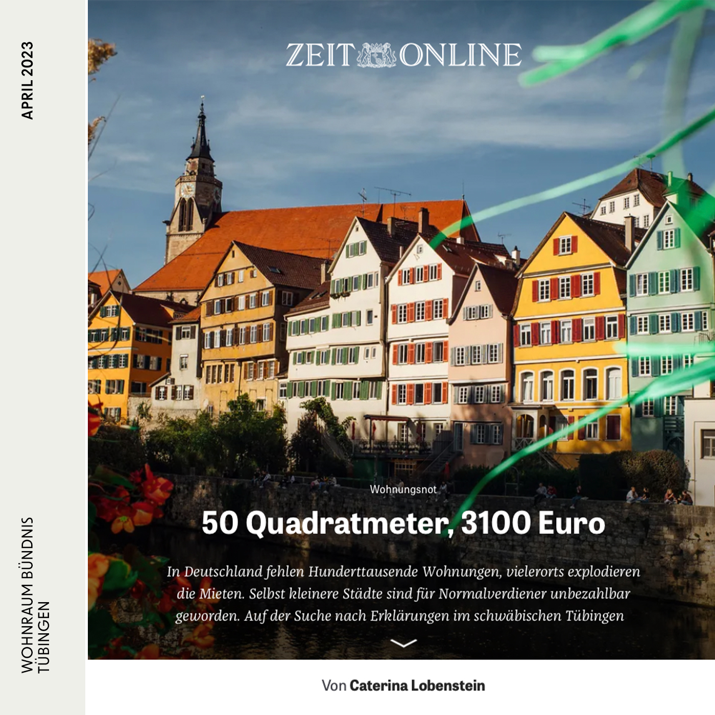 ZEIT-Dossier über Wohnungsmarkt in Tübingen: 50 Quadratmeter, 3100 Euro